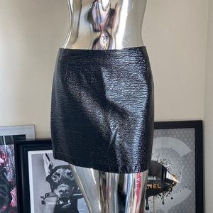 Divided Faux Leather Mini Skirt